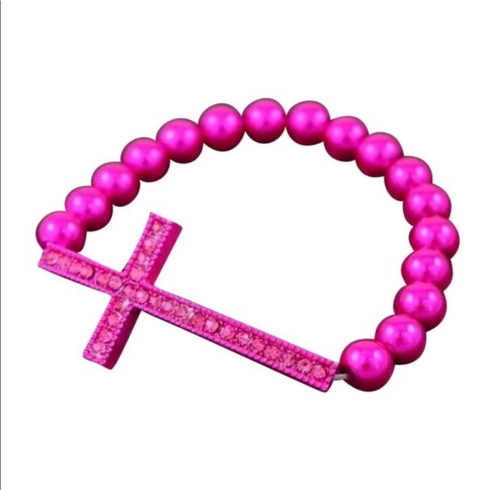 Pink Color Cross Bracelet
